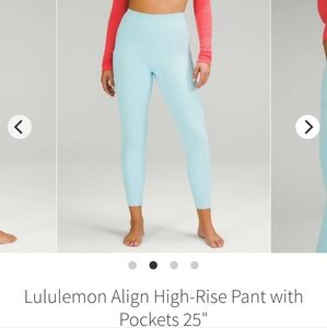 Lululemon Align High-Rise Pant 25" *Pockets In Icing Blue *Flawed*